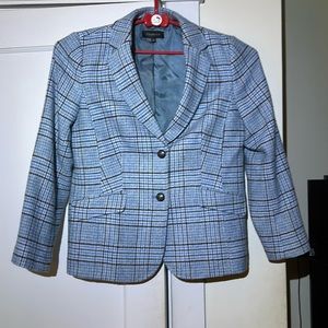 NWOT blue flannel Talbots blazer. Size 12.